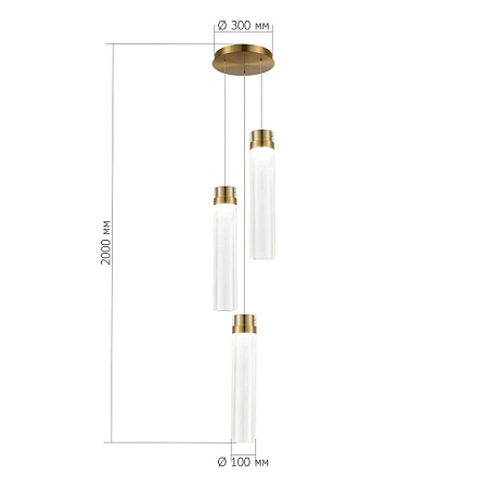Светильник подвесной ST-Luce Латунь/Прозрачный LED 3*12W 4000K SL6236.303.03 - фото