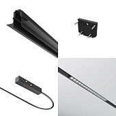 Трековая система Technical встраиваемая магнитная чёрная 380x160 TS-L-380-TR031-4-18W3K-S-DS-B