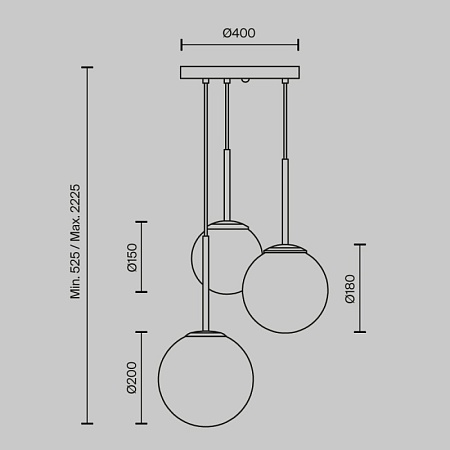 Подвесной светильник Maytoni Basic form MOD321PL-03B - фото
