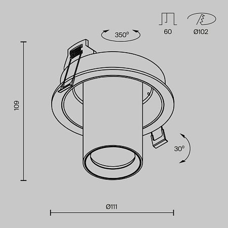 Встраиваемый светильник Technical FOCUS S C048CL-01-GU10-W - фото