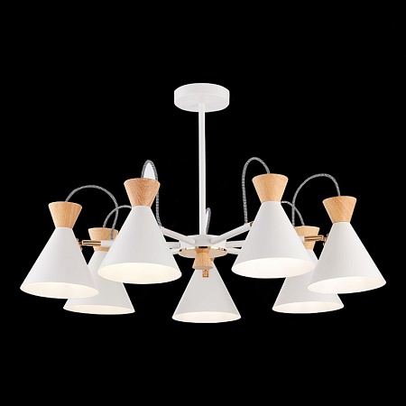 Светильник потолочный Белый, Золотистый/Белый, Светлое дерево E14 7*40W SLE125102-07 - фото