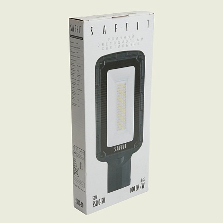 Светодиодный уличный консольный светильник SAFFIT SSL10-50 50W 5000K 230V, черный - фото