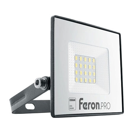 Светодиодный прожектор Feron.PRO LL-1000 IP65 20W 6400K черный - фото