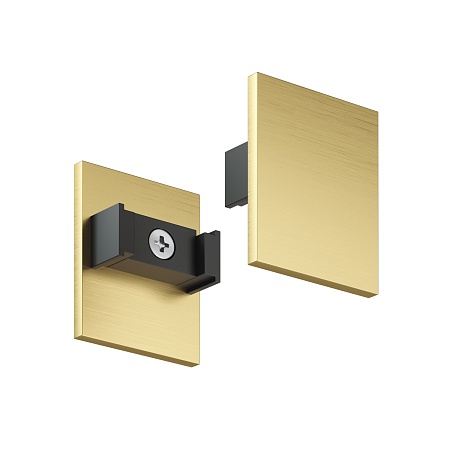 TR5735H-SB Торцевая заглушка, высокая, для использования с экраном, для трека Shine, серия Base, комплект 2 шт, сатинированная латунь, алюминий - фото