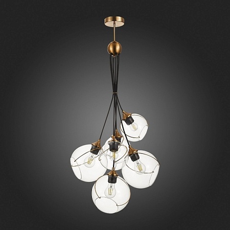 Светильник подвесной Золотистый/Прозрачный E27 6*60W SLE103103-06 - фото