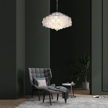 Подвесной светильник Eurosvet 3535/6 хром / перламутр - фото