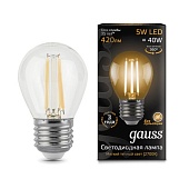 Светодиодная филаментная лампа Gauss Шар 5W 420Lm 2700K E27 105802105