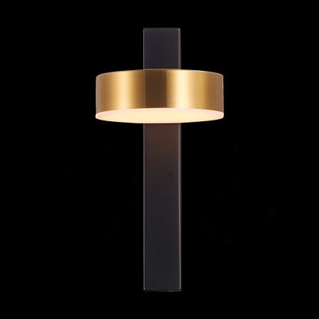 Светильник настенный ST-Luce Черный/Латунь LED 1*7W 3000K SL6000.301.01 - фото