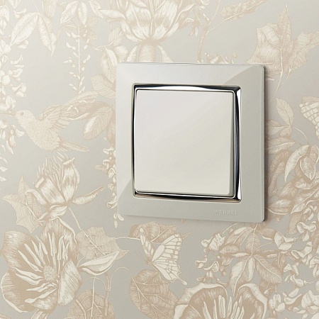 Выключатель одноклавишный проходной слоновая кость WL03-SW-1G-2W-ivory - фото