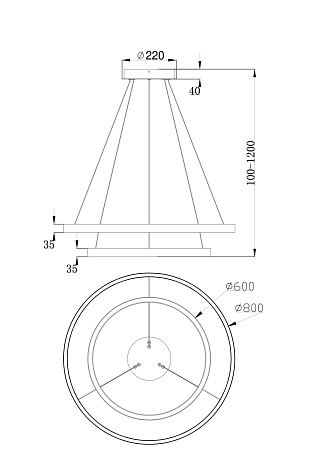 Подвесной светильник Maytoni Rim MOD058PL-L74W4K - фото