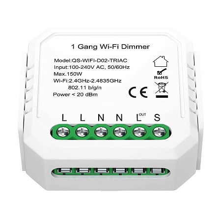WI-FI реле 1 канал,250W, IP20, L46xW46xH18, 230V, Белый ST9000.500.01C - фото