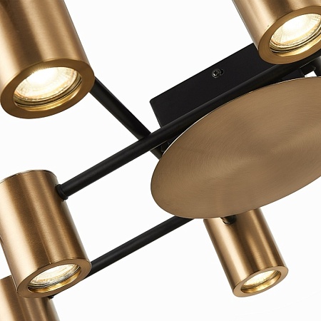 Светильник потолочный ST-Luce Черный/Латунь GU10 10*7W SL1207.402.10 - фото