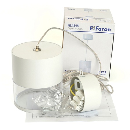 Светильник потолочный Feron HL4548 HALO levitation на подвесе GX53 12W 230V, белый 85*80 - фото