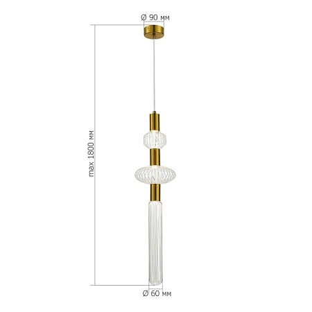 Светильник подвесной ST-Luce Латунь/Золотой, Прозрачный LED 3*3W 3000K SL6117.203.03 - фото