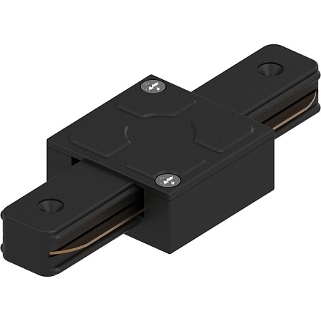 Коннектор прямой однофазный для шинопровода, черный, LD1006 - фото