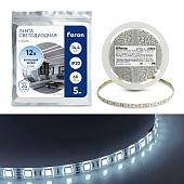 Светодиодная LED лента Feron LS606, 60SMD(5050)/m 14.4W/m 12V 5m 6500К