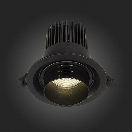 Св-к встр. Zoom Черный LED 1*12W 4000K 960Lm Ra90 15°-60° IP20 D115xH95 170-240V ST701.448.12 - фото