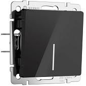 Выключатель одноклавишный с подсветкой (черный акрил) W1110148