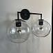 Бра Rh Utilitaire Globe Shade Double Sconce Black Imperiumloft 123272-22 - фото