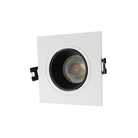 DK3071-WH+BK Встраиваемый светильник, IP 20, 10 Вт, GU5.3, LED, белый/черный, пластик - фото