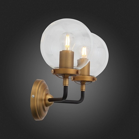 Бра ST-Luce Черный, Золото/Прозрачный E27 2*40W SL234.401.02 - фото