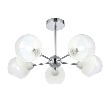 Светильник потолочный Хром/Прозрачный, Матовый никель E14 5*40W SLE102702-05 - фото