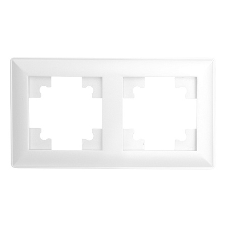 Рамка STEKKER, PFR00-7002-01 2-местная, пластик, серия Катрин, белый - фото