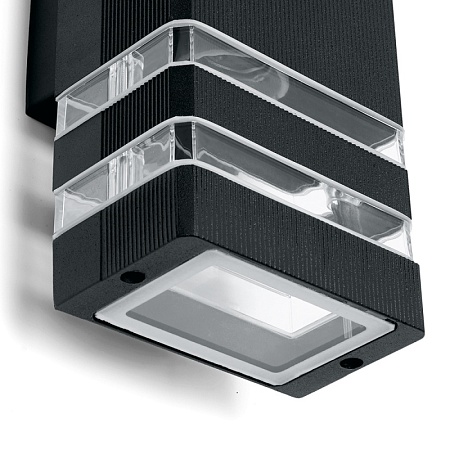 Светильник садово-парковый Feron DH0807, на стену вверх/вниз,  E27 230V, черный - фото