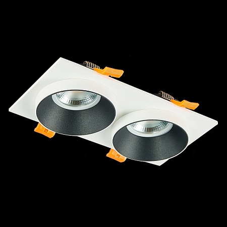 Св-к встр. Белый GU10 2*50W IP20 L175xW92xH38 220V Без ламп ST206.528.02 - фото