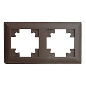 Рамка STEKKER, PFR00-7002-04 2-местная, пластик, серия Катрин, шоколад