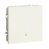 Выключатель 1-клавишный c индикатором (механизм), STEKKER, 250В, 10А, серия Эмили, RSW10-5101-01, белый фарфор, soft touch