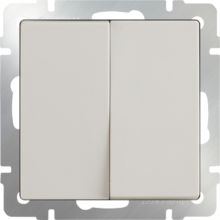 Выключатель двухклавишный проходной слоновая кость WL03-SW-2G-2W-ivory - фото