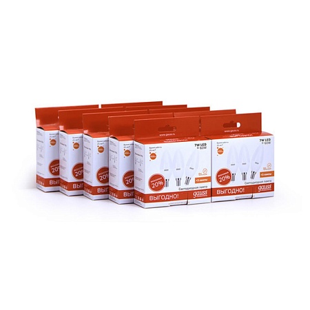 Светодиодная лампа Gauss Свеча 7W 450Lm 3000K E14 33117T - фото