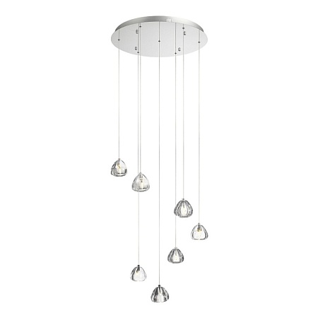 Светильник подвесной ST-Luce Хром/Прозрачный с пузырьками воздуха LED 7*3W 3000K SL6017.101.07 - фото