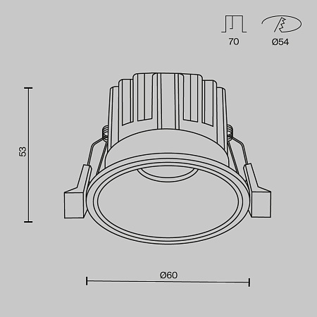 Встраиваемый светильник Technical Round DL058-7W2.7K-B - фото
