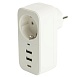 Сетевой фильтр 1-местный с/з STEKKER 250В, 16А,  2USB+1Type-C 2,4 A, серия Nova, HM81-11-1, белый - фото
