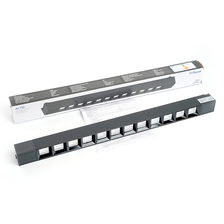 Светодиодный светильник Feron AL130 трековый однофазный на шинопровод 30W 4000K 60 градусов черный серия LensLine - фото