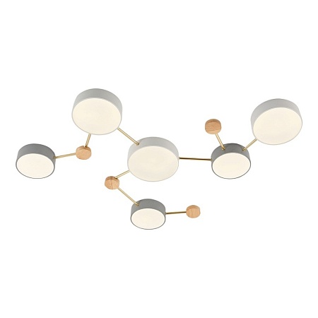 Светильник потолочный Золотистый, Светлое дерево/Белый, Серый LED 6*15W 4000K SLE600102-06 - фото