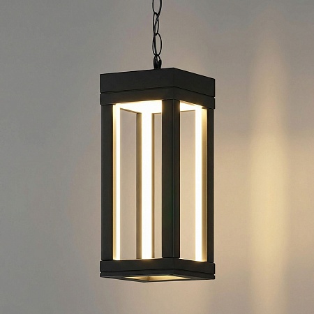 Уличный подвесной светильник Frame 3000K чёрный 1528 TECHNO LED черный Elektrostandard - фото