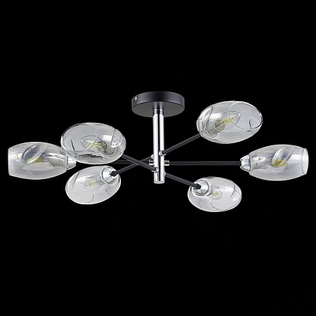 Светильник потолочный Черный, Хром/Дымчатый E14 6*40W SLE155512-06 - фото