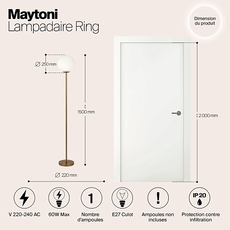 Напольный светильник (торшер) Maytoni Ring MOD013FL-01BS - фото