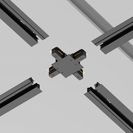 Коннектор Х-образный Unity встраиваемый черный - фото