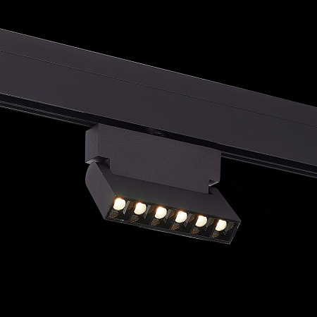 Магнитный трековый светильник Черный LED 1*6W 3000K 532Lm Ra>80 36° IP20 L120xW22xH134 ST362.436.06 - фото