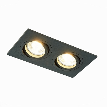 Св-к встр. Черный GU10 2*50W IP20 L170xW92xH27 220V Без ламп ST251.408.02 - фото