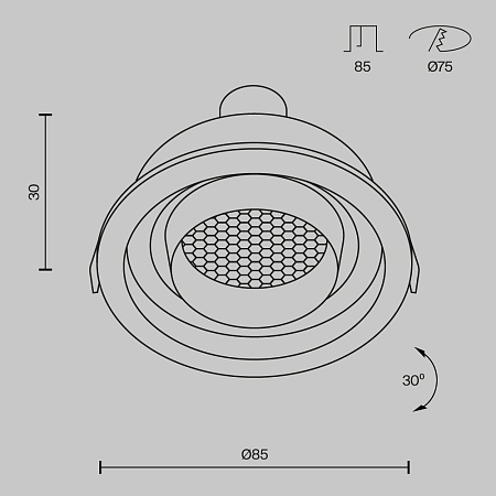 Встраиваемый светильник Technical DL113-GU10-01-RD-B - фото