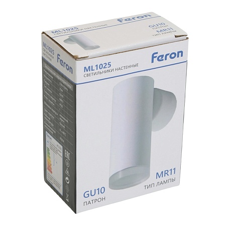 Светильник Feron ML1025 настенный под лампу GU10, белый - фото