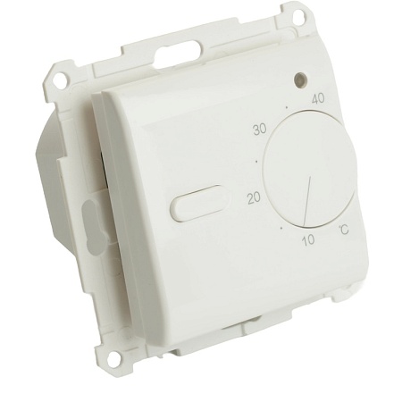 Терморегулятор механический для теплого пола (механизм), STEKKER GLS00-7117-01, 250В, 3500Вт, серия Катрин, белый - фото