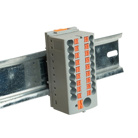 Монтажный держатель на DIN-рейку для зажимов блочных (вертикальная установка), серый  LD580-PTFIX-H1 - фото