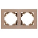 Рамка 2-местная, металл, STEKKER, MFR00-7002-02 , серия Катрин, шампань - фото