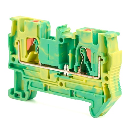 Зажим пружинный, 2-проводной проходной ЗНИ - 4 , JXB PT 4, желтый,зеленый LD572-1-40 - фото